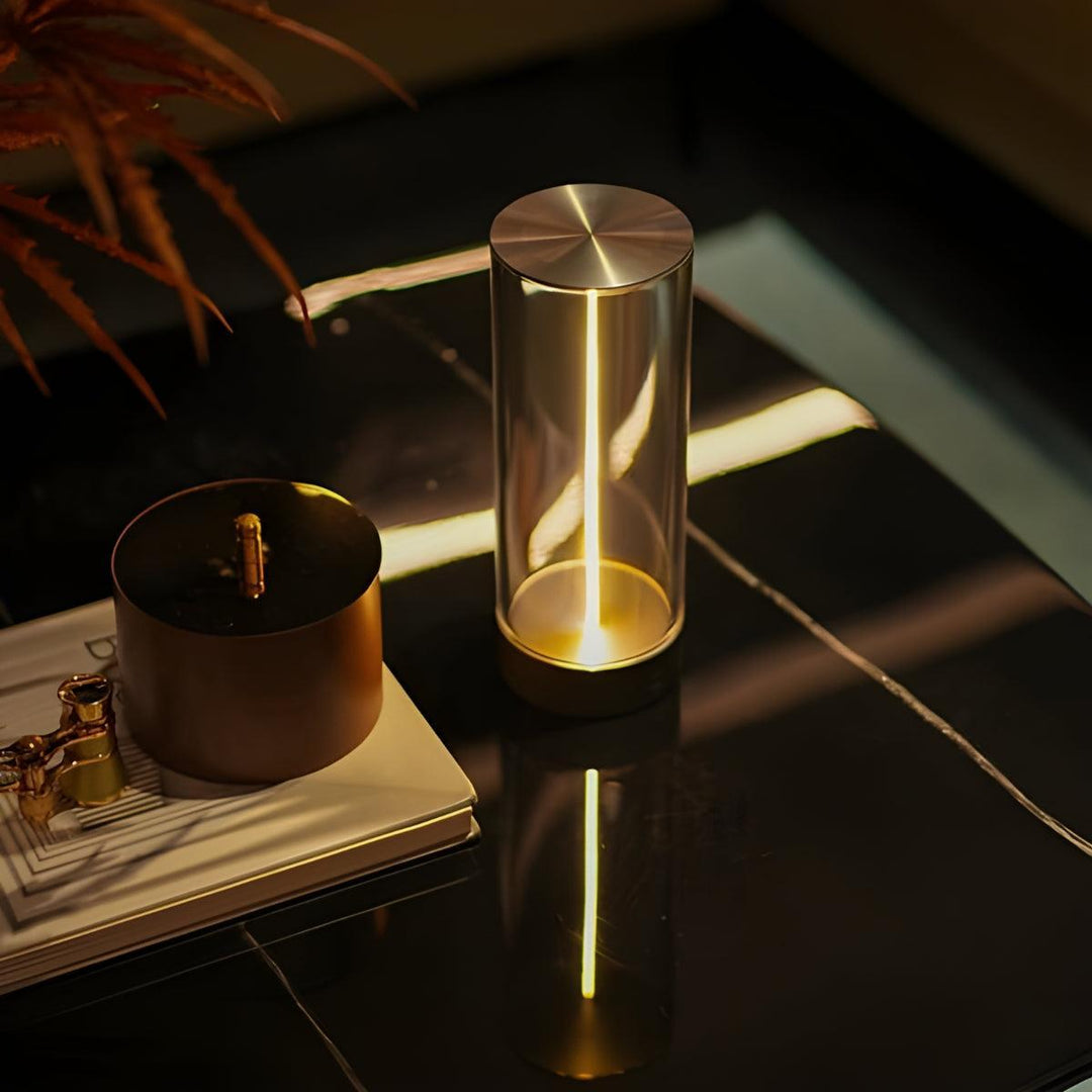 Cordless Cylindrical Table Lamp With Rechargeable Battery And Touch Dimmer Control
