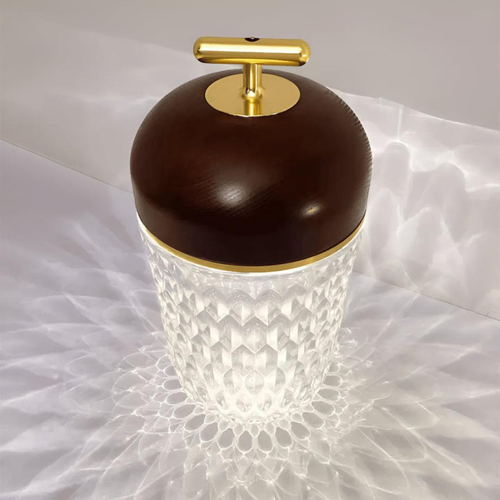 Cordless Portable Table Lamp With Crystal Design