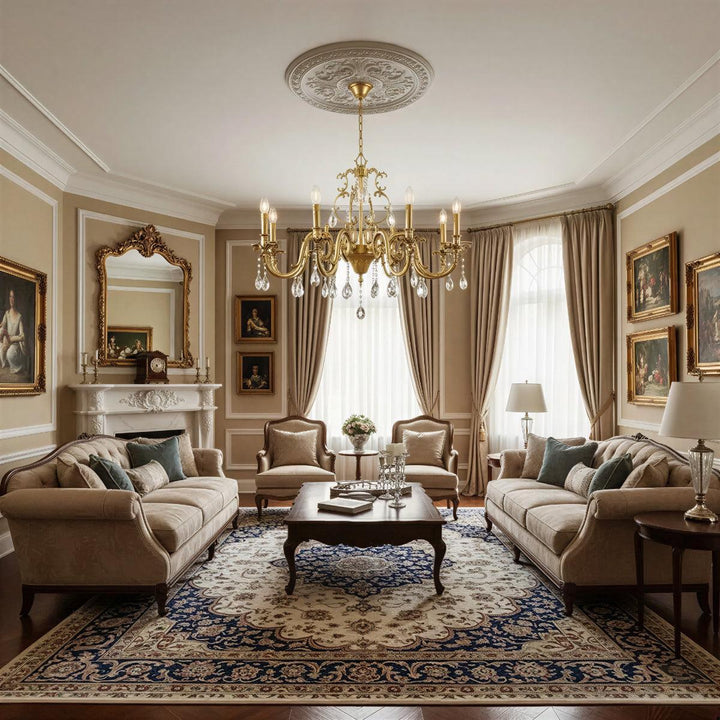 Crystal Chandelier With Traditional Style And Decorative Hanging Crystal Drops