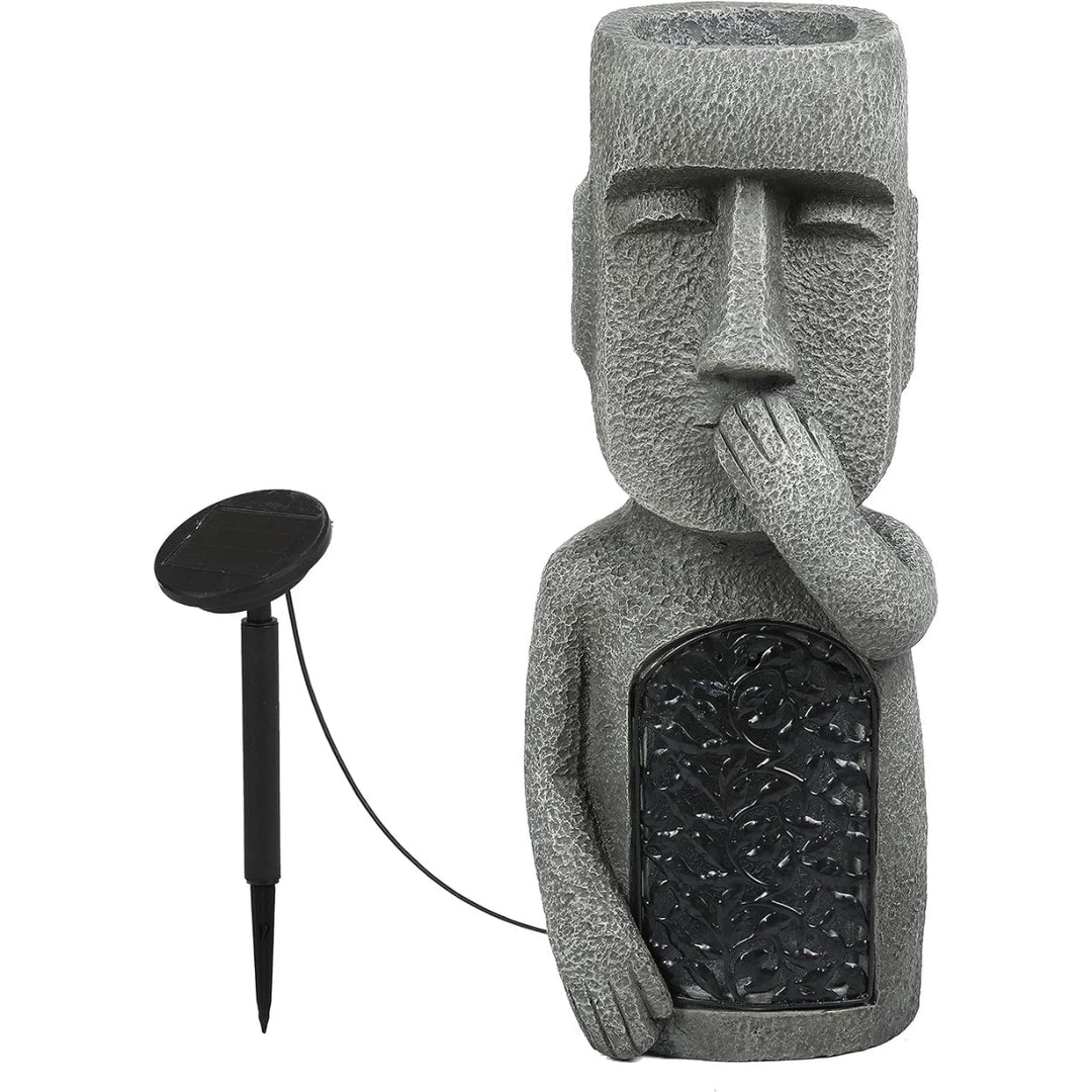 Decorative Solar Garden Lights With Easter Island Statue Design