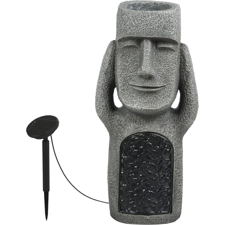 Decorative Solar Garden Lights With Easter Island Statue Design
