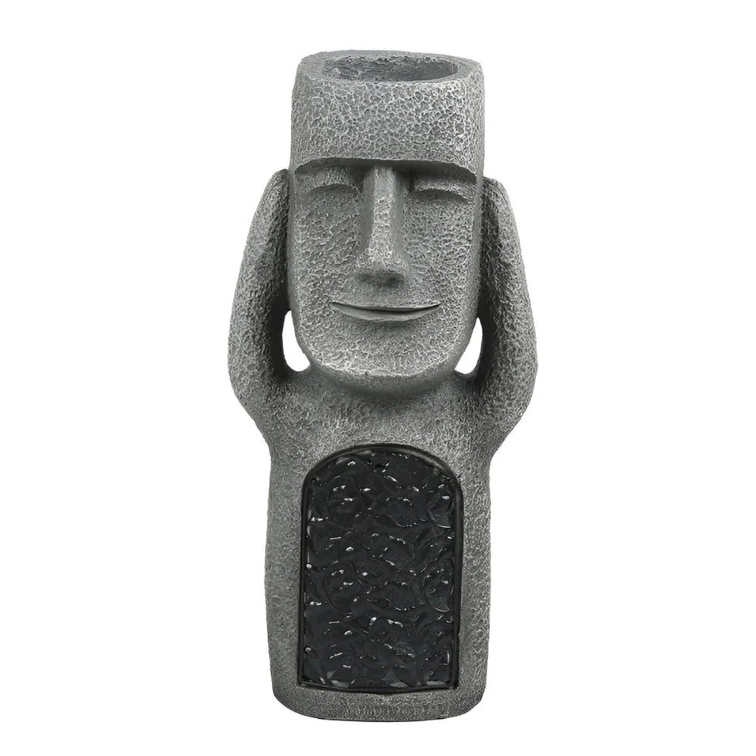 Decorative Solar Garden Lights With Easter Island Statue Design