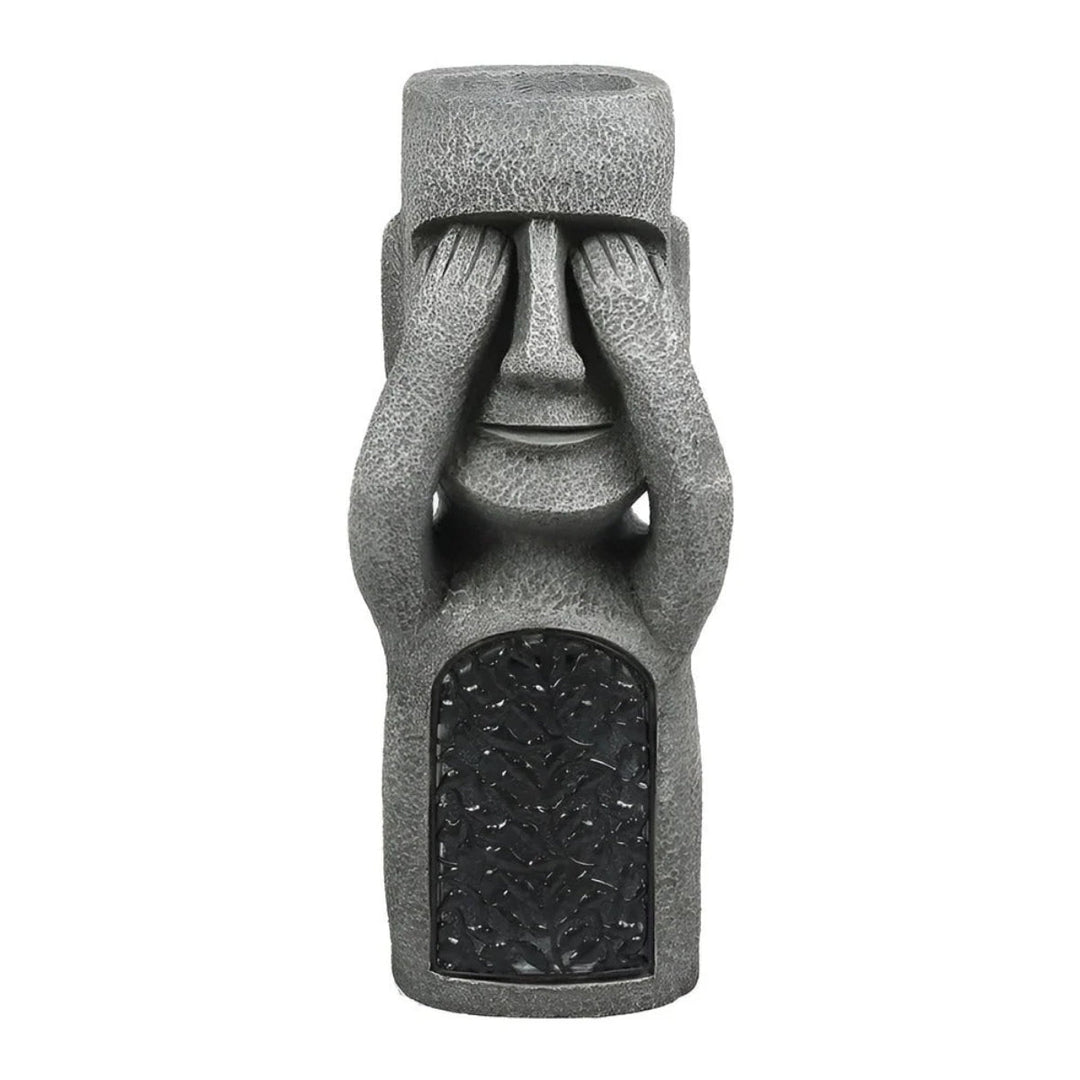 Decorative Solar Garden Lights With Easter Island Statue Design