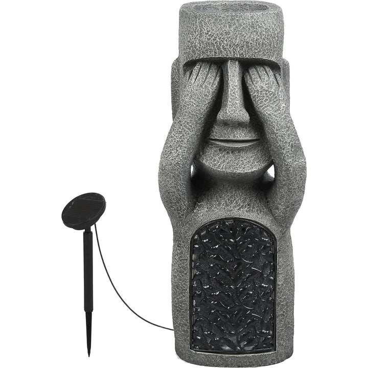 Decorative Solar Garden Lights With Easter Island Statue Design