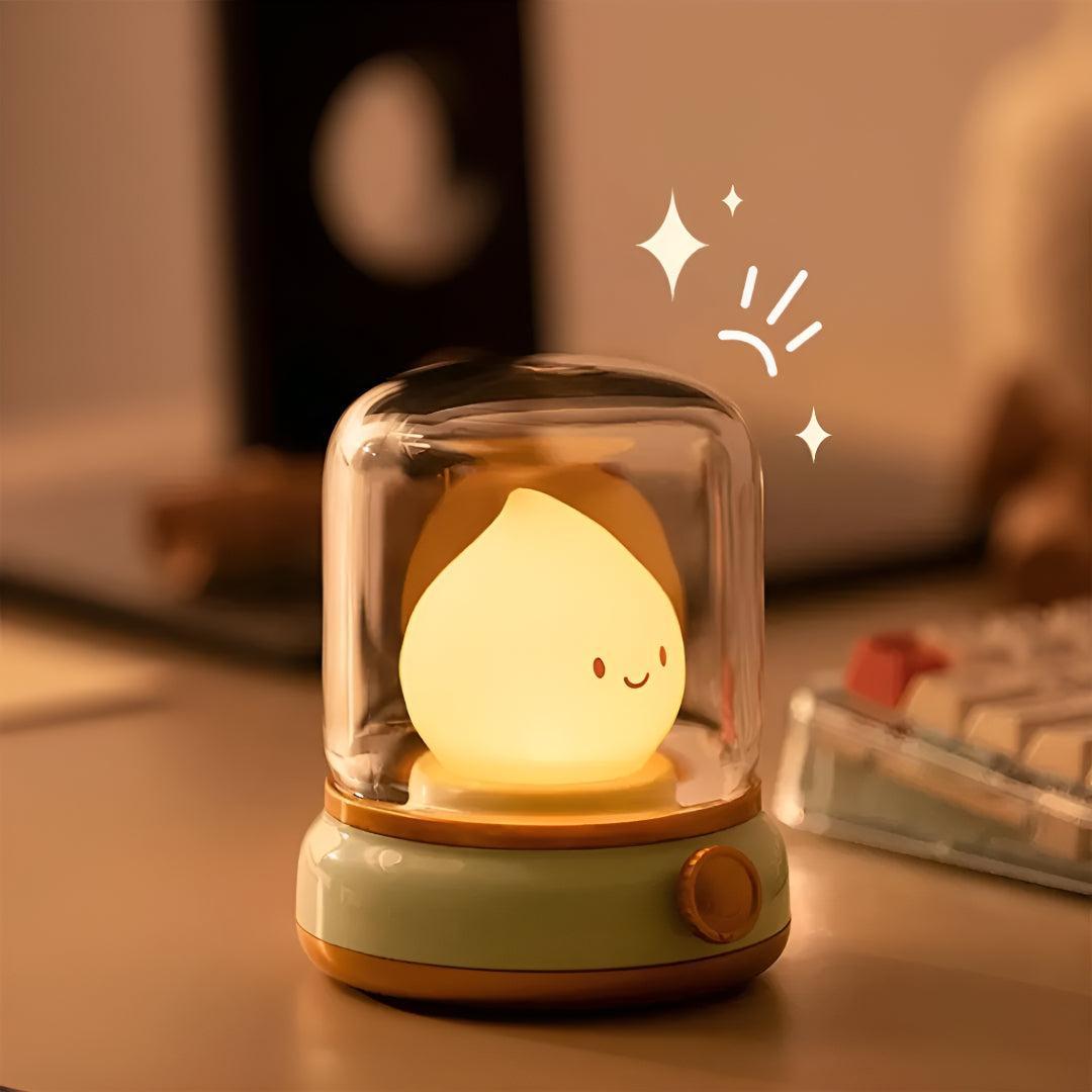 Dimmable Flame Night Light Bedside Lamp With Adjustable Brightness