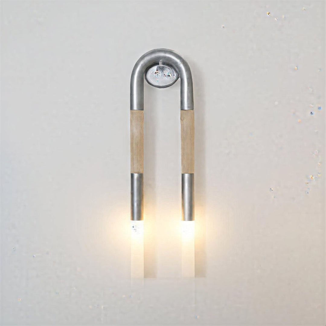 Double Headed Designer Wall Sconce With Etched Glass