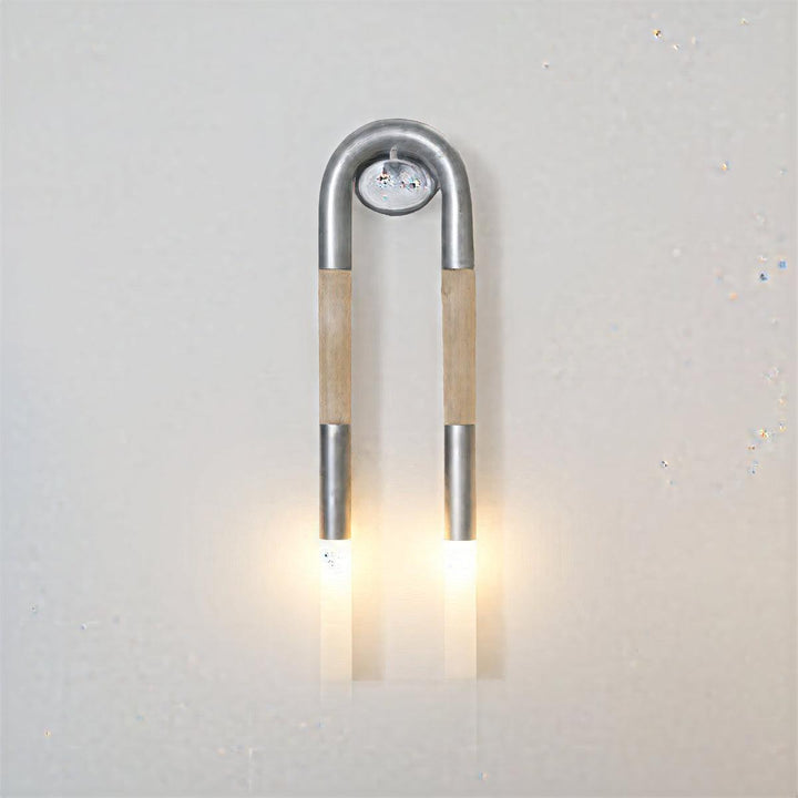 Double Headed Designer Wall Sconce With Etched Glass