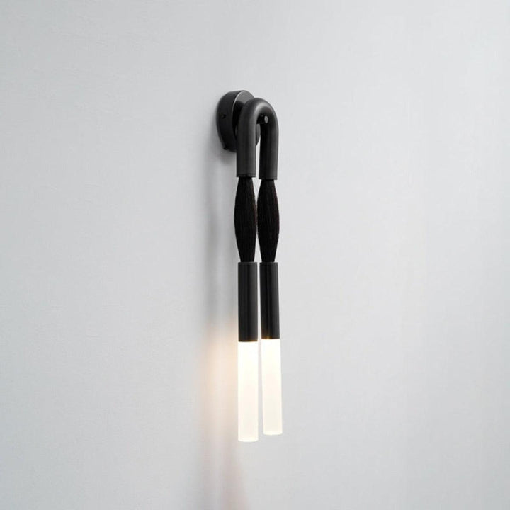 Double Headed Designer Wall Sconce With Etched Glass