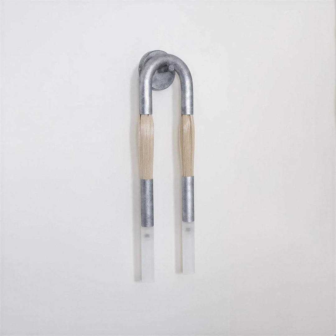 Double Headed Designer Wall Sconce With Etched Glass