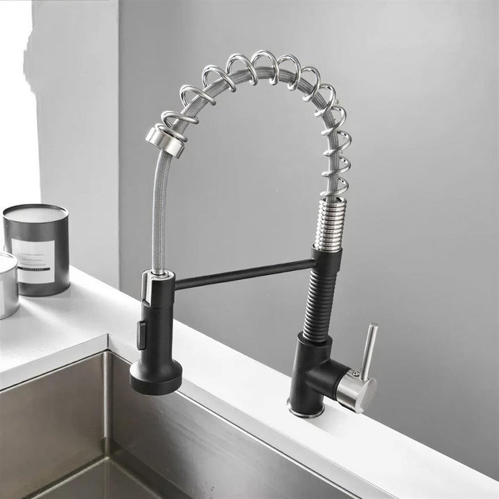 Double Outlet Kitchen Sink Mixer With Swivel Spout