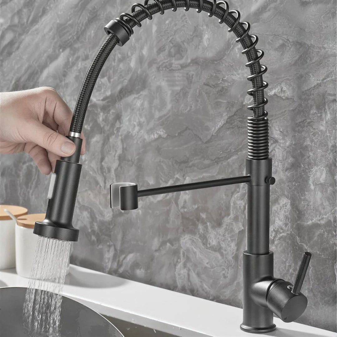 Double Outlet Kitchen Sink Mixer With Swivel Spout