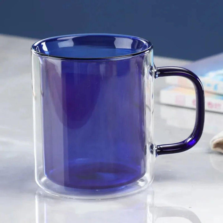 Double Wall Glass Coffee Mug With Handle