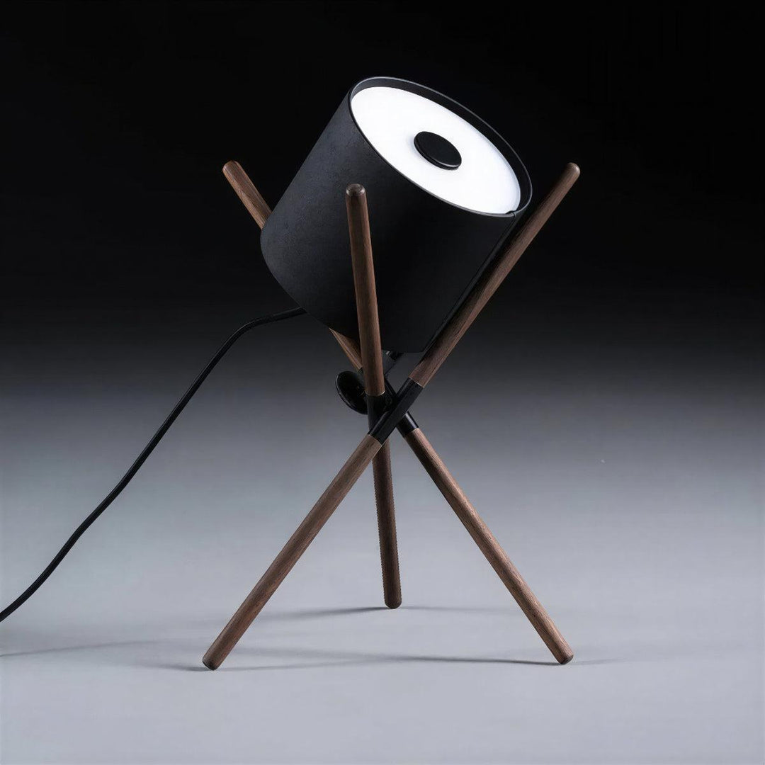 Drum Table Lamp With Tripod Base