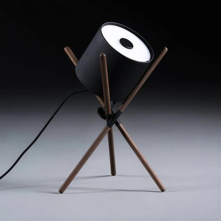 Drum Table Lamp With Tripod Base