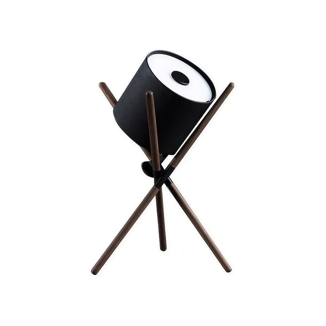 Drum Table Lamp With Tripod Base