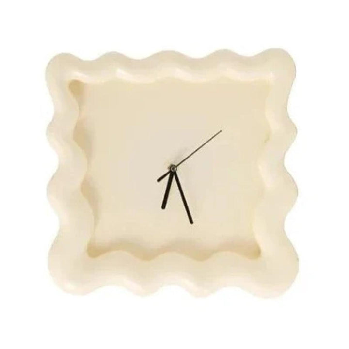 Eccentric Silent Wall Clock With Wavy Square Frame
