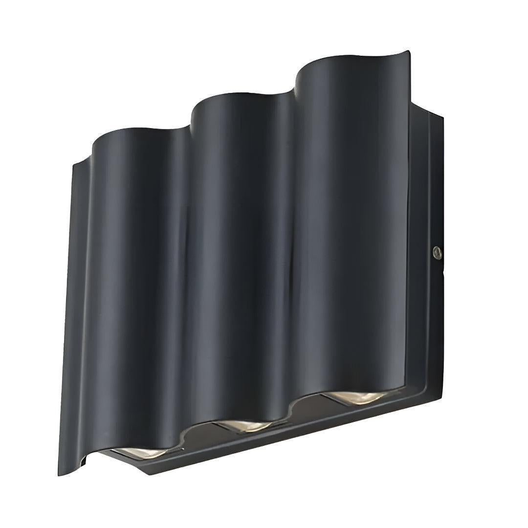 Exterior Waved Curved Wall Light With Up And Down Lighting