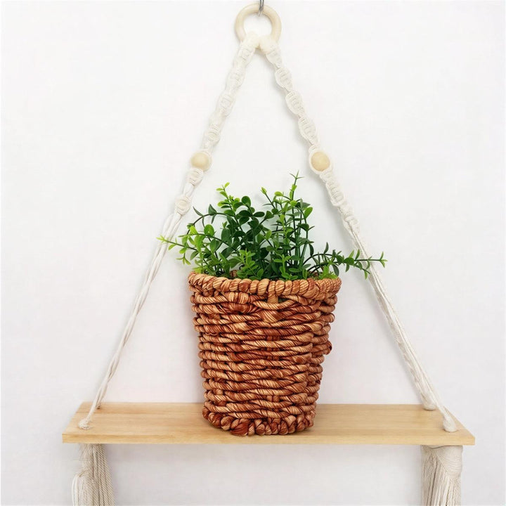 Floating Hanging Shelves With Decorative Boho Design