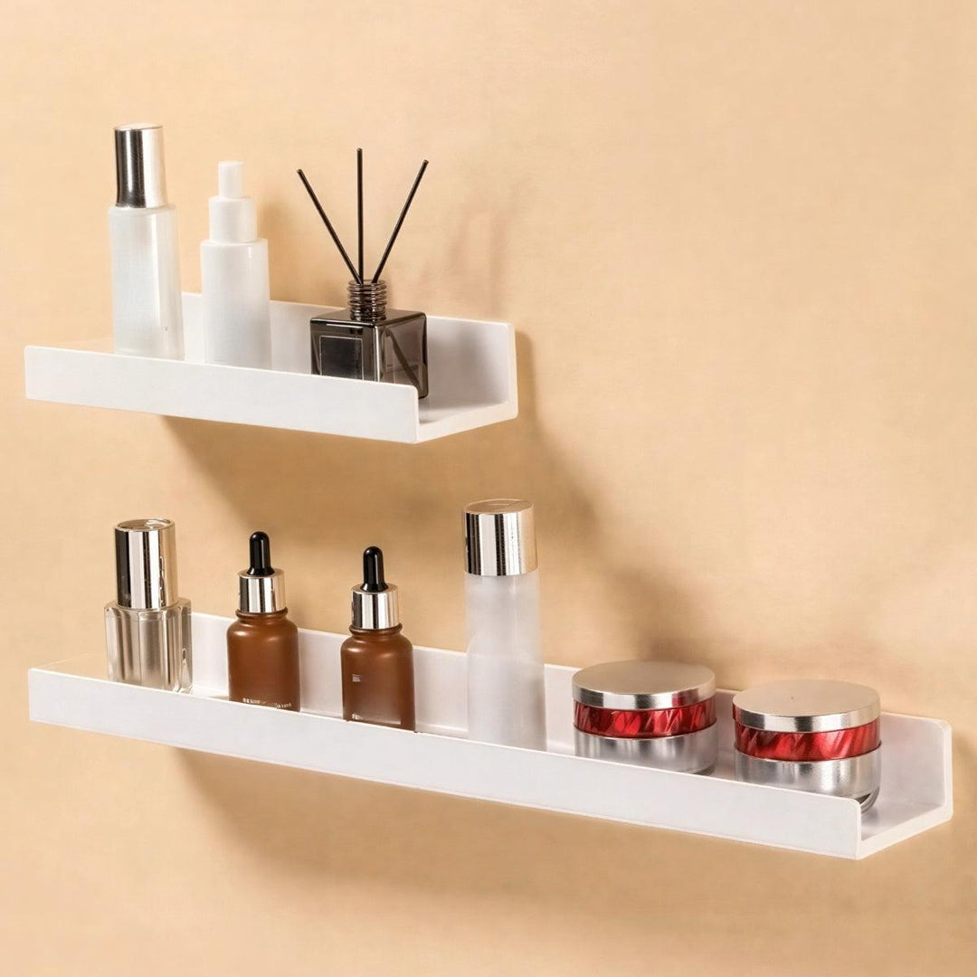 Floating Wall Mounted Shelves With Adhesive No Drill Application