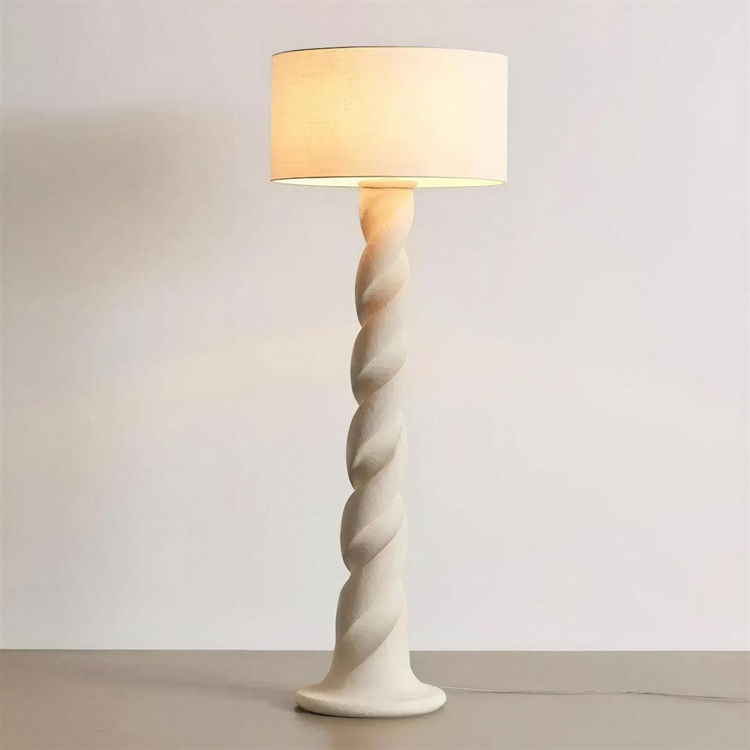 Floor Lamp With Elegant Architectural Twist Base Design And Shade