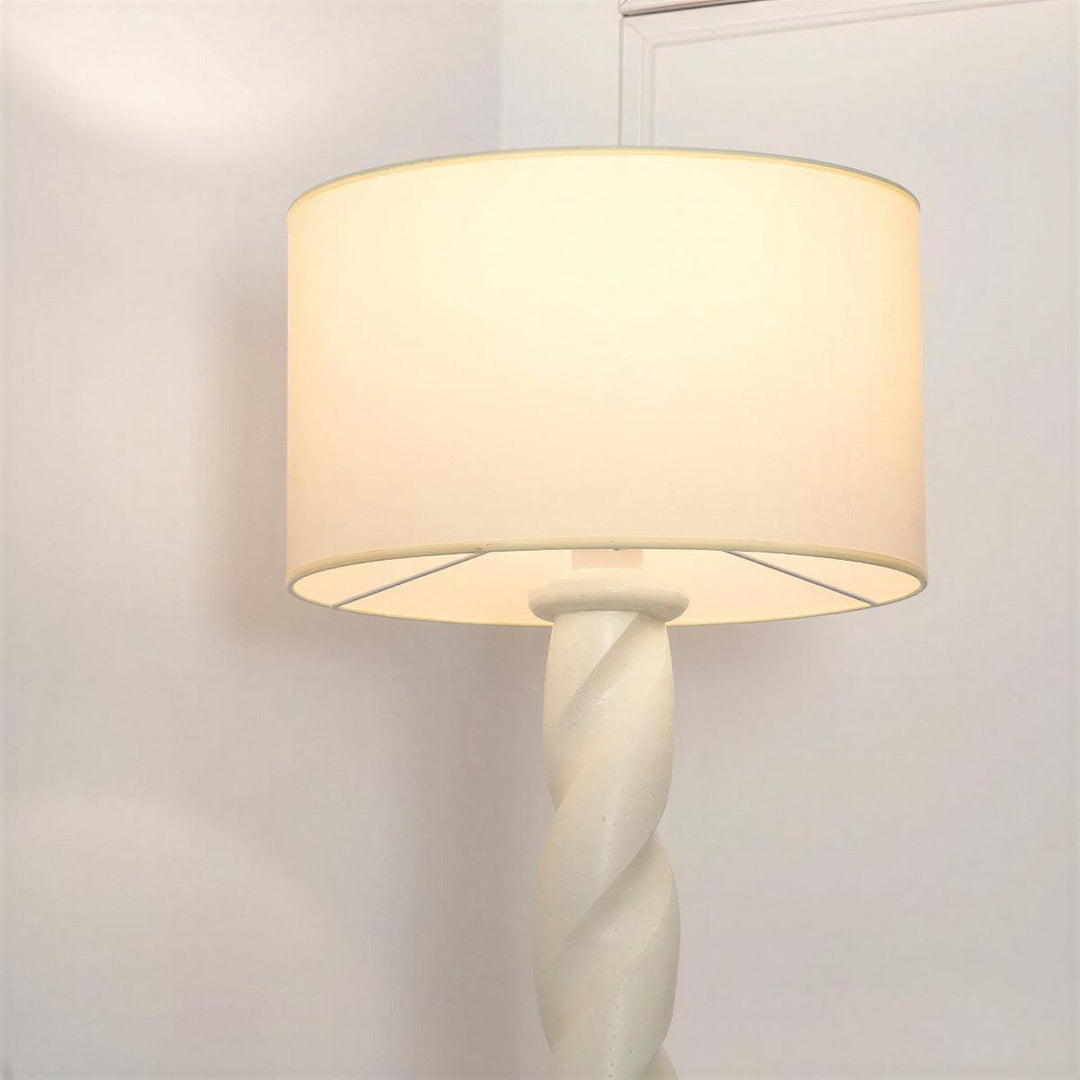 Floor Lamp With Elegant Architectural Twist Base Design And Shade