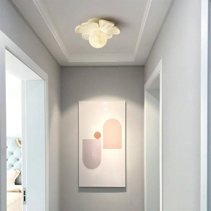 Flower Flush Mount Ceiling Fixture Light With Floral Design