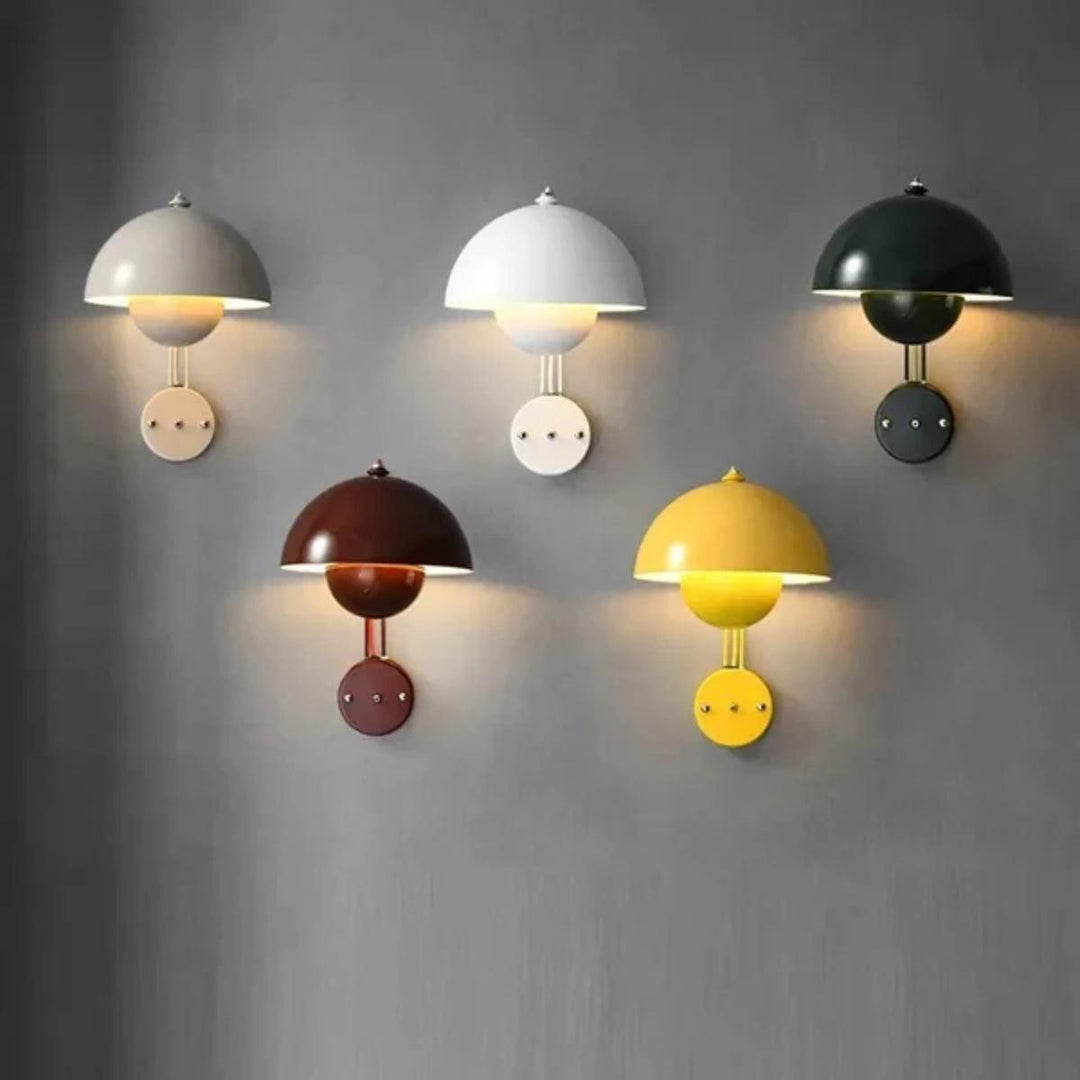 Flowerpot Styled Wall Sconce Light With Double Dome Shade