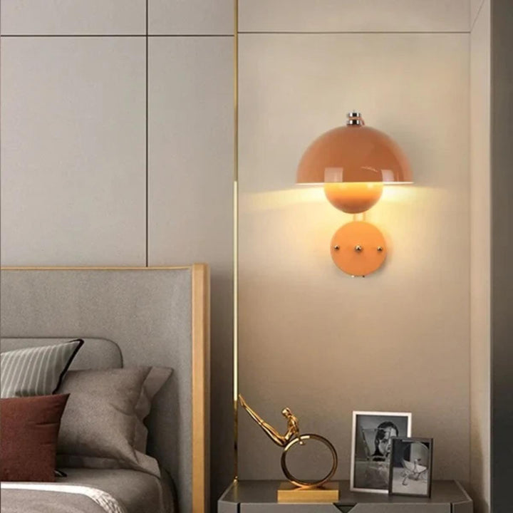 Flowerpot Styled Wall Sconce Light With Double Dome Shade