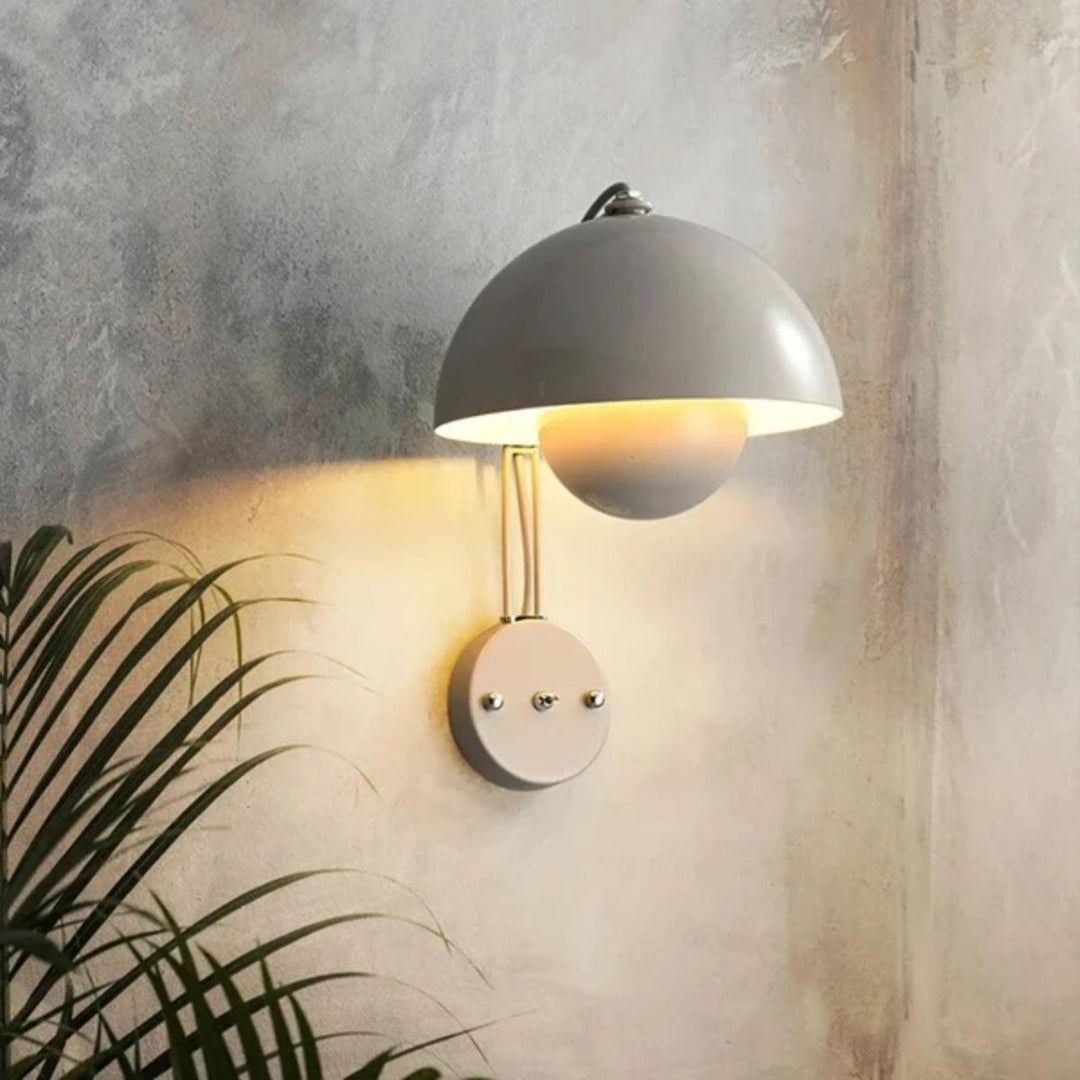 Flowerpot Styled Wall Sconce Light With Double Dome Shade