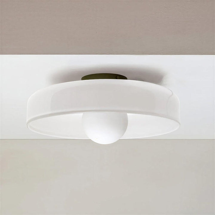 Flush Mount Bauhaus Styled Ceiling Light With Ambient Glow