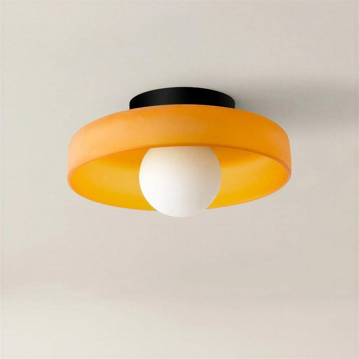 Flush Mount Bauhaus Styled Ceiling Light With Ambient Glow