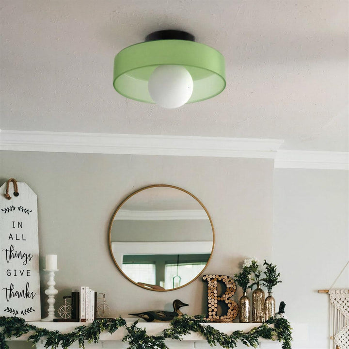 Flush Mount Bauhaus Styled Ceiling Light With Ambient Glow