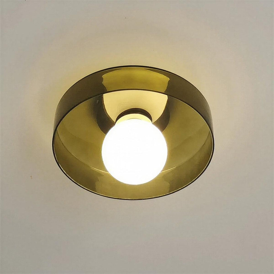 Flush Mount Bauhaus Styled Ceiling Light With Ambient Glow