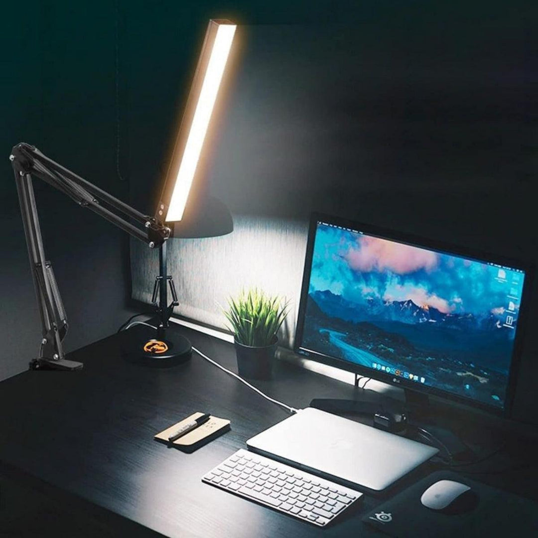 Foldable Dimmable Desk Lamp Light With Adjustable Swing Arm