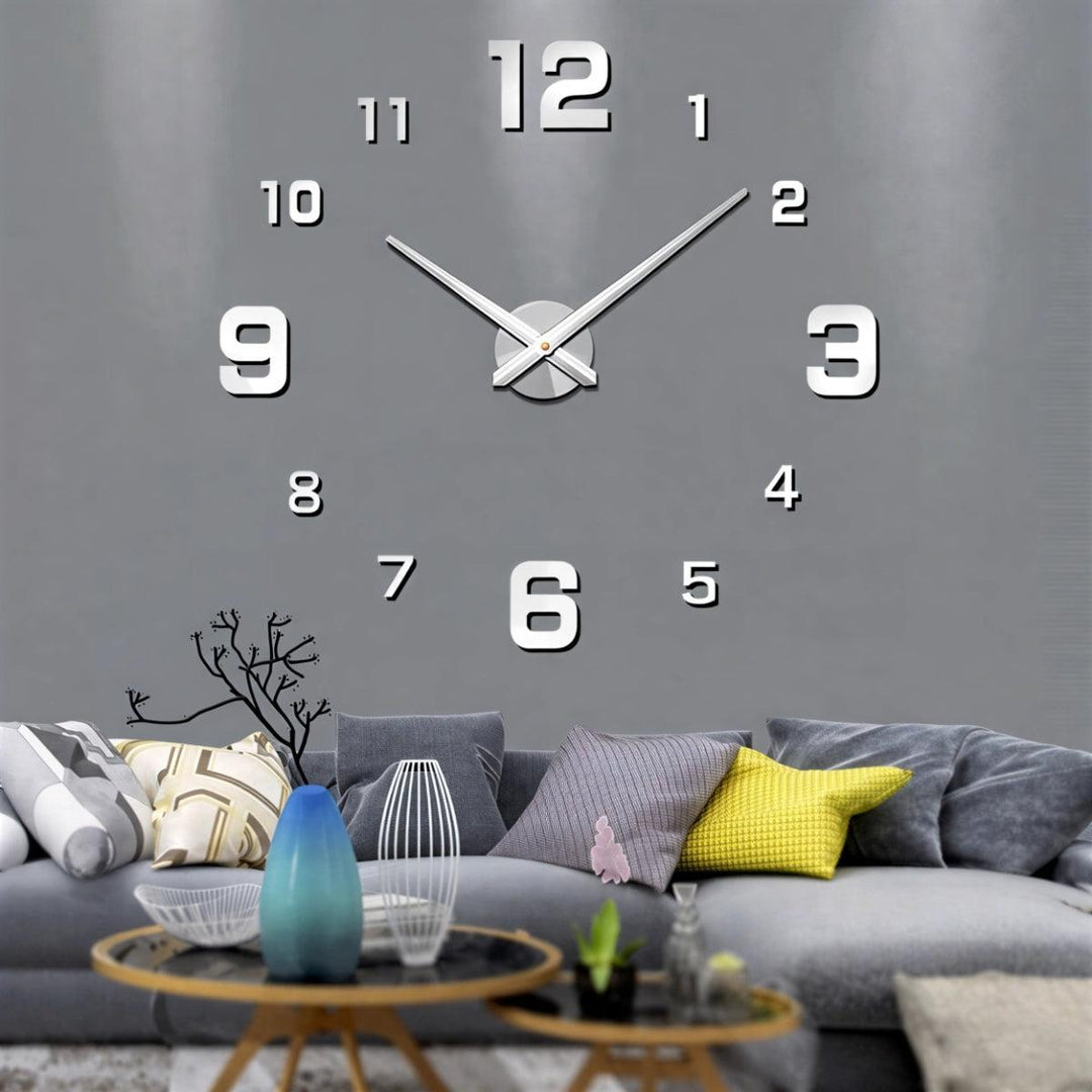 Frameless Wall Clock With Silent Contemporary Numerical Design