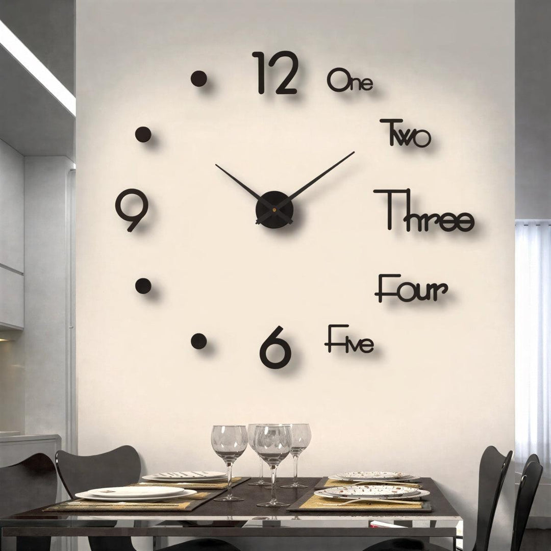 Frameless Wall Clock With Silent Contemporary Numerical Design