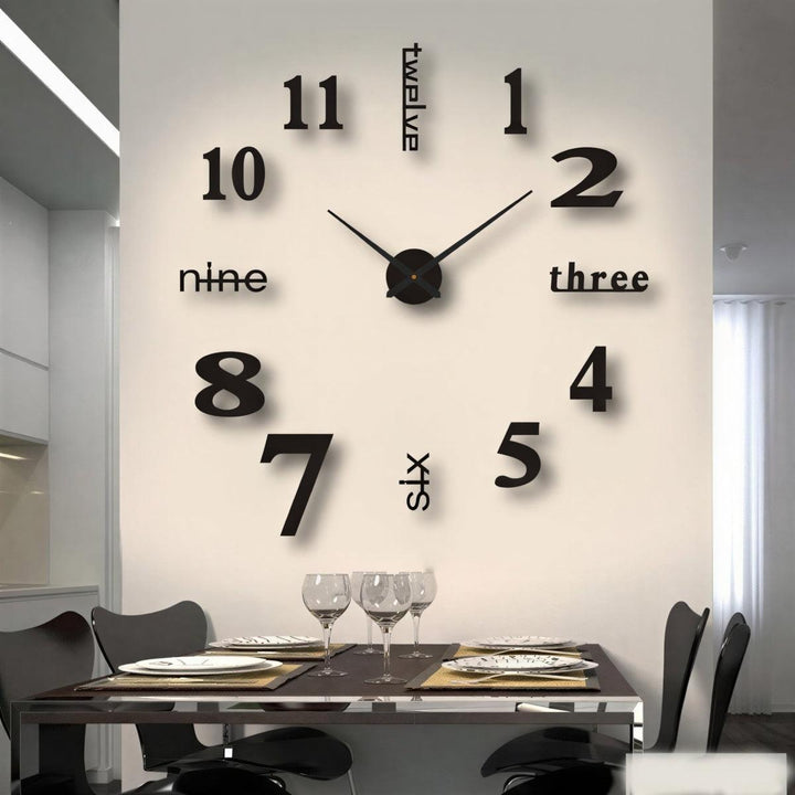 Frameless Wall Clock With Silent Contemporary Numerical Design