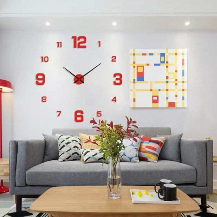 Frameless Wall Clock With Silent Contemporary Numerical Design