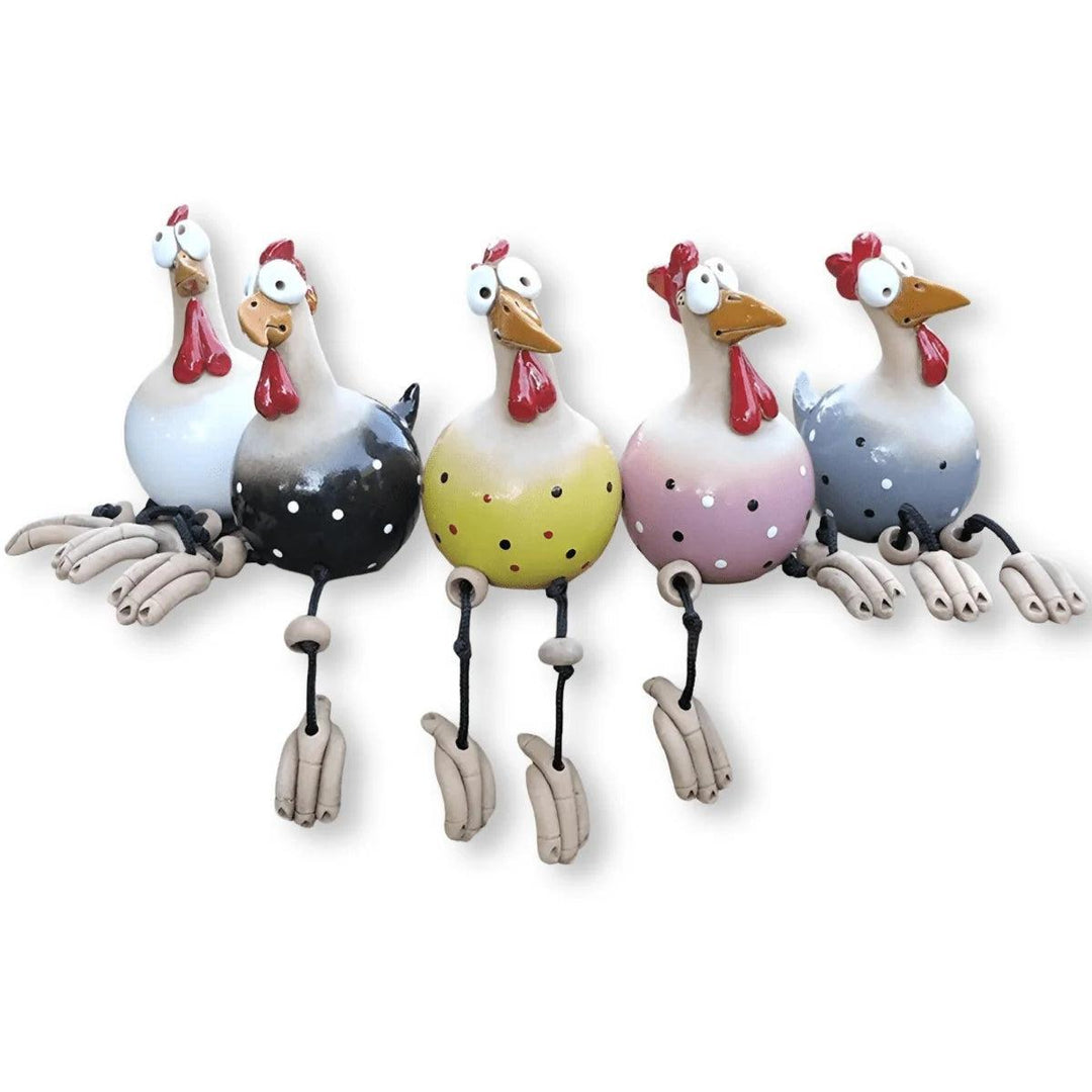 Funny Outdoor Chicken Garden Ornament With Expressive Googly Eyes