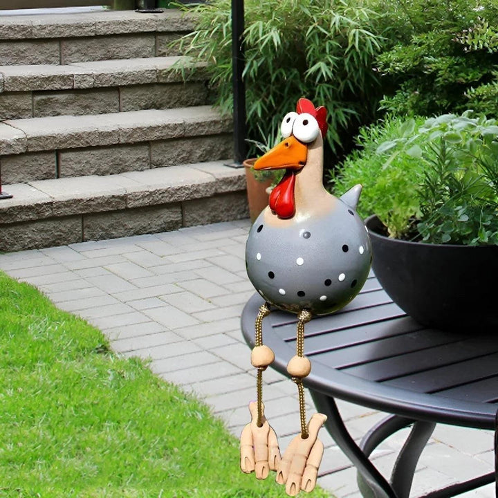 Funny Outdoor Chicken Garden Ornament With Expressive Googly Eyes