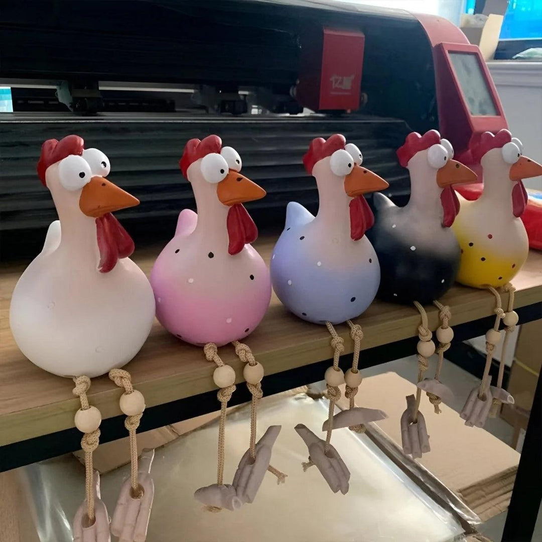 Funny Outdoor Chicken Garden Ornament With Expressive Googly Eyes