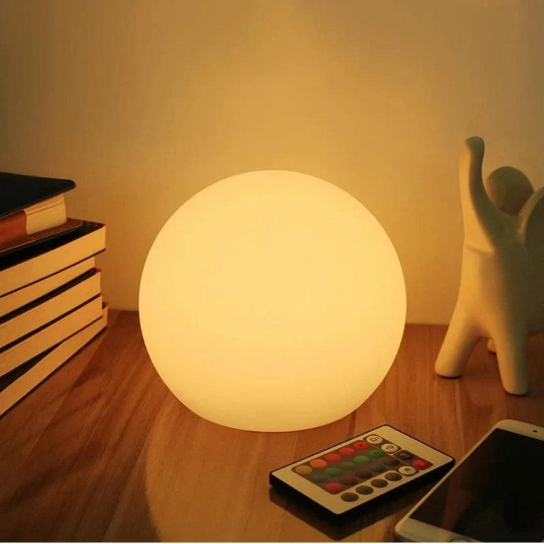 Globe Styled Cordless Rechargeable Table Lamp With Remote Control Dimming