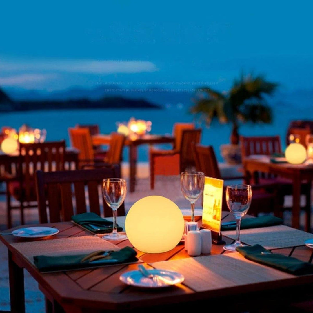 Globe Styled Cordless Rechargeable Table Lamp With Remote Control Dimming