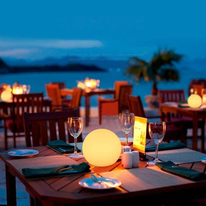 Globe Styled Cordless Rechargeable Table Lamp With Remote Control Dimming