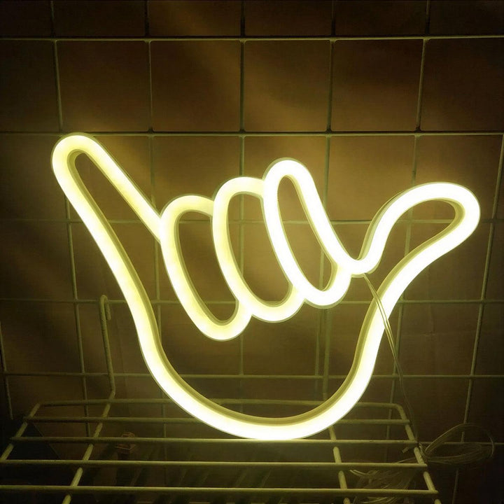 Hang Loose Shaka Neon Sign Light