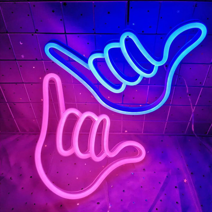 Hang Loose Shaka Neon Sign Light