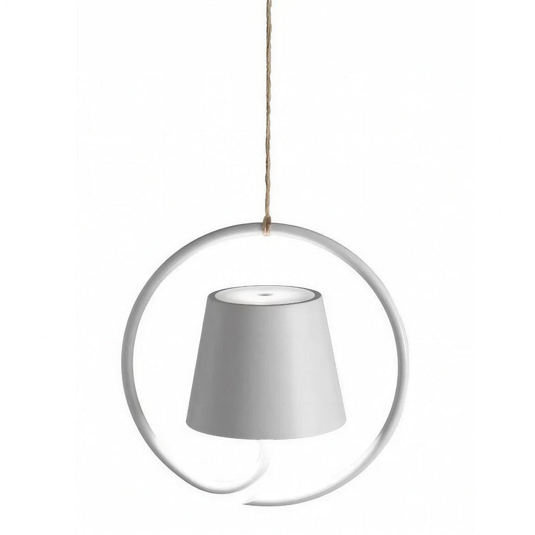 Hanging Pendant Light Fixture With Circular Halo Ring