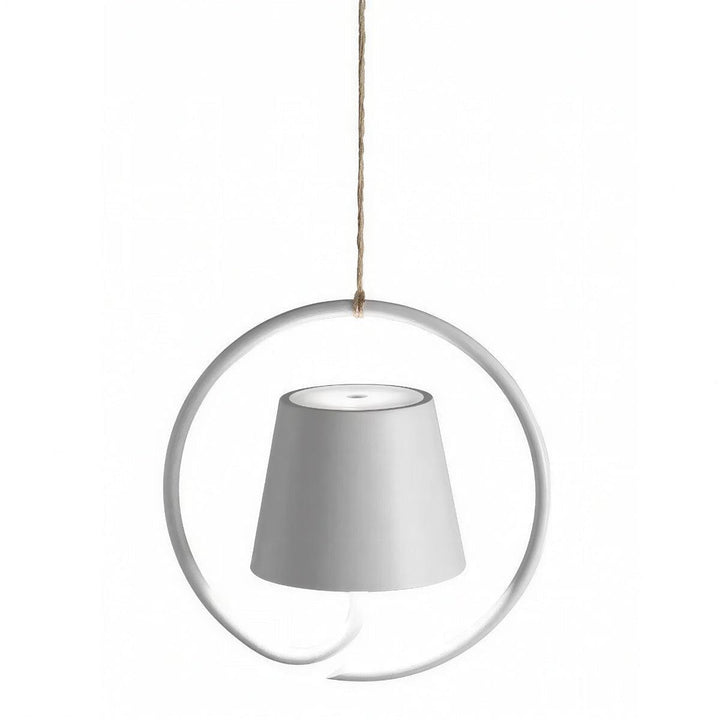 Hanging Pendant Light Fixture With Circular Halo Ring