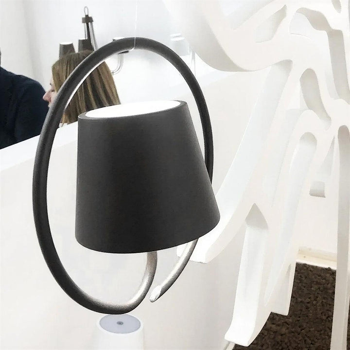 Hanging Pendant Light Fixture With Circular Halo Ring
