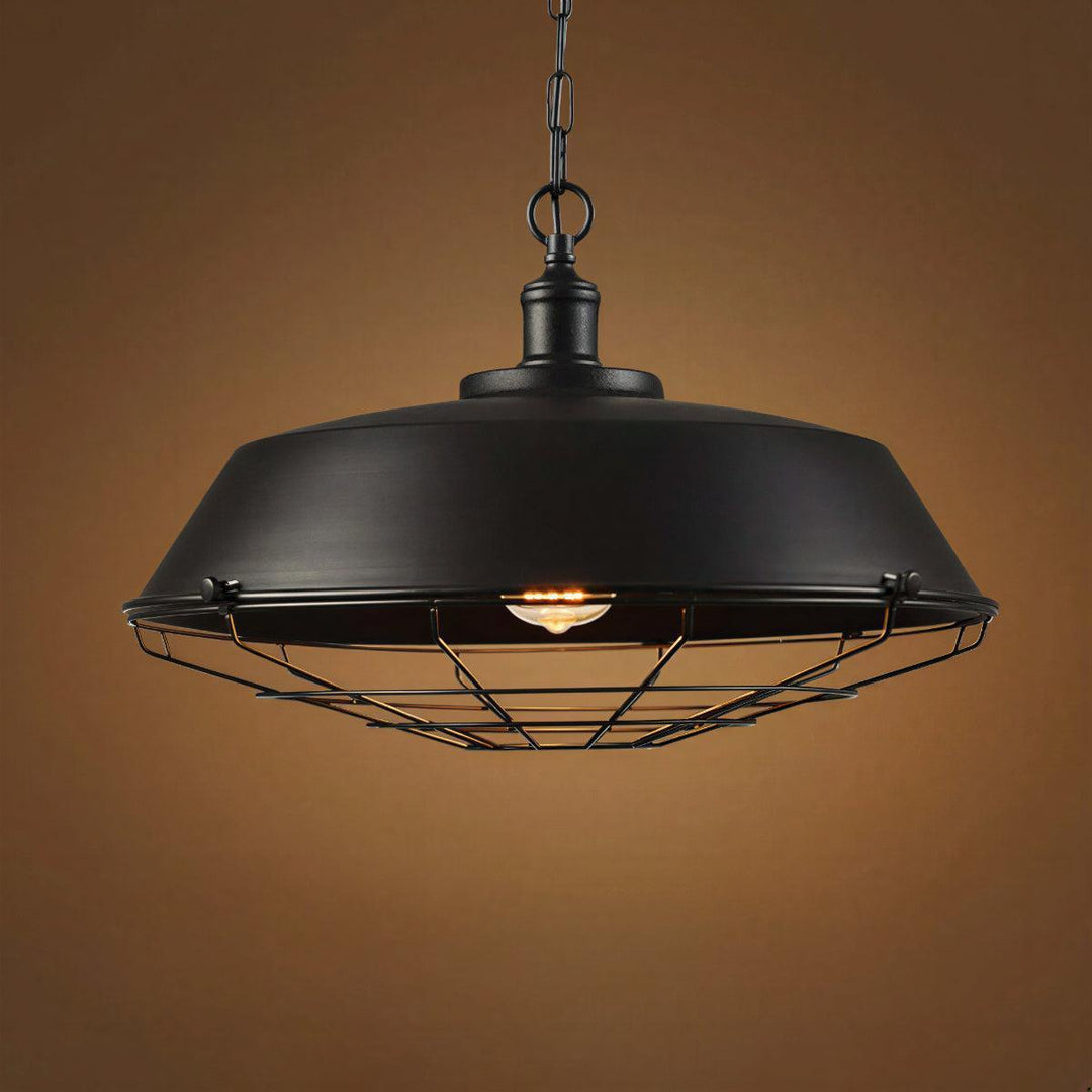 Hanging Pendant Light With Vintage Industrial Ceiling Mesh Lighting
